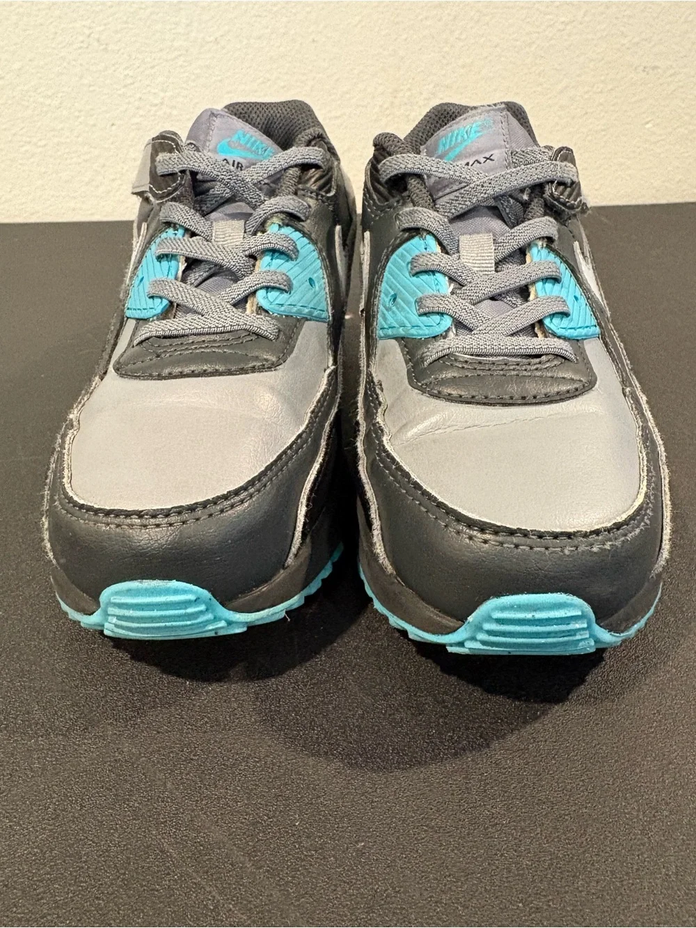 Nike Air Max 90 Easyon Black Grey Teal IH1417-027 Youth Size 2.5Y Fast Shipping